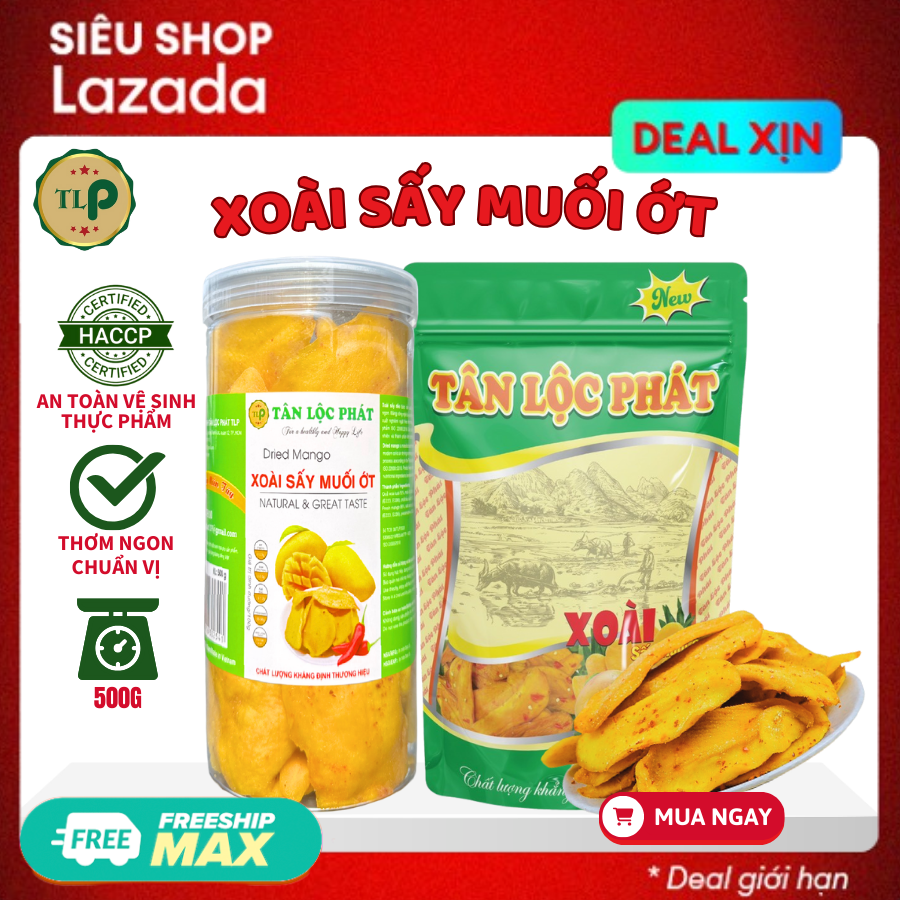 XOÀI SẤY MUỐI ỚT TÂN LỘC PHÁT 1KG Đồ ăn vặt yêu thích