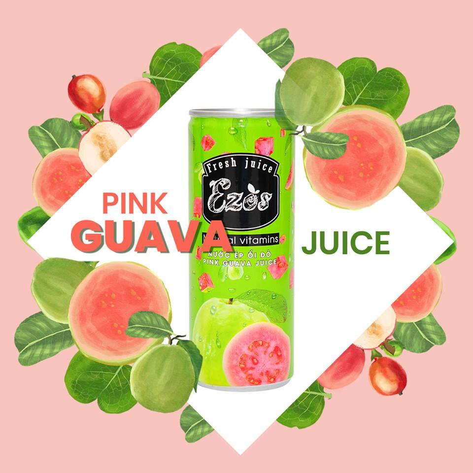 [HCM]NƯỚC ÉP TRÁI CÂY EZOS VỊ ỔI (6lon * 240ml)