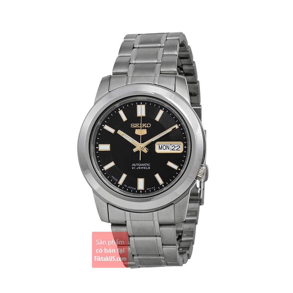 Đồng hồ cơ dây thép không gỉ seiko 5 snkk17j1