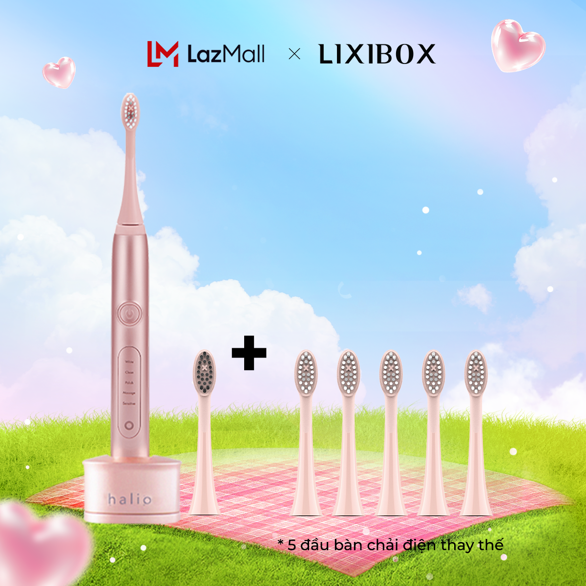 Bàn Chải Điện Halio Sonic Whitening Toothbrush Pro - Màu White Kèm Hộp Đựng