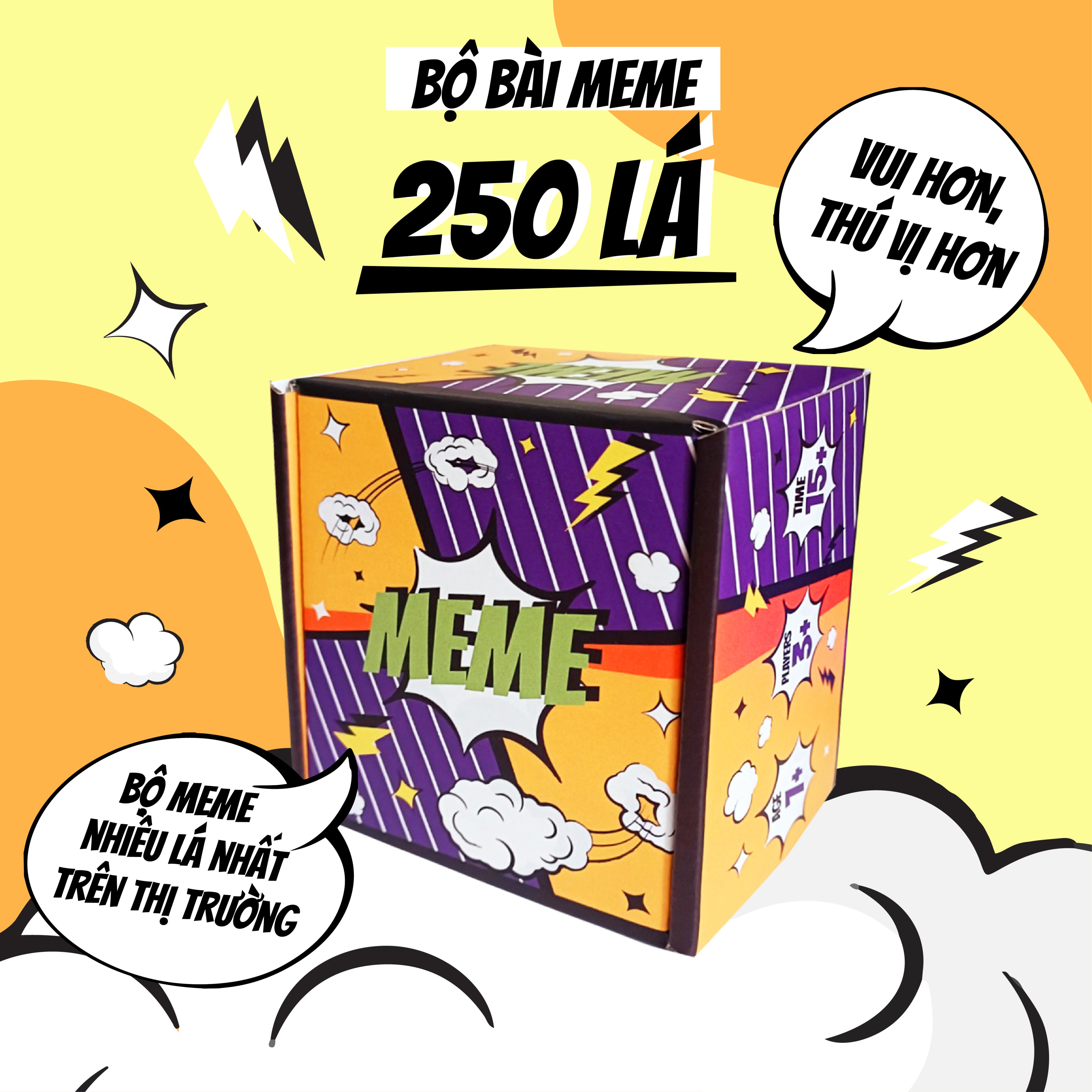 Bộ bài MEME 250 lá ver Quẩy Lên Nào Bạn Êi, bộ bài boardgame lầy lội để chơi trong nhóm bạn