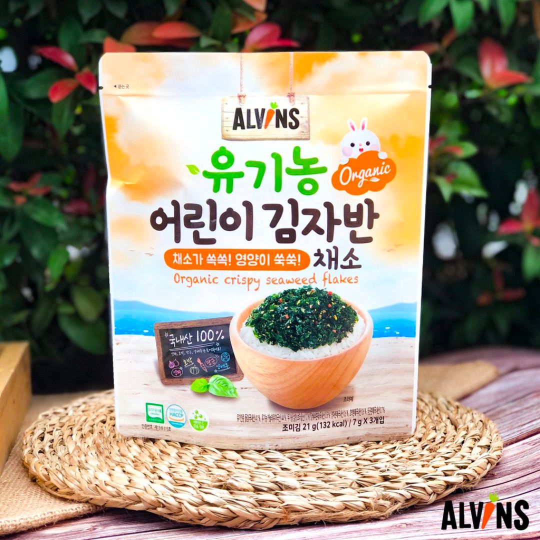 rong biển rắc cơm hữu cơ vị rau củ alvins organic crispy seaweed flakes 8
