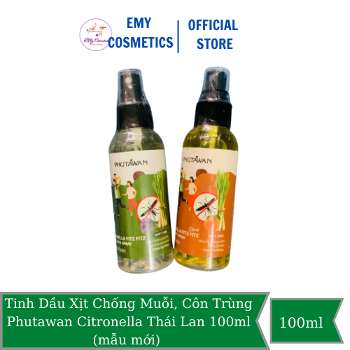 Tinh dầu xịt chống muỗi, côn trùng Phutawan Citronella Thái Lan 100ml