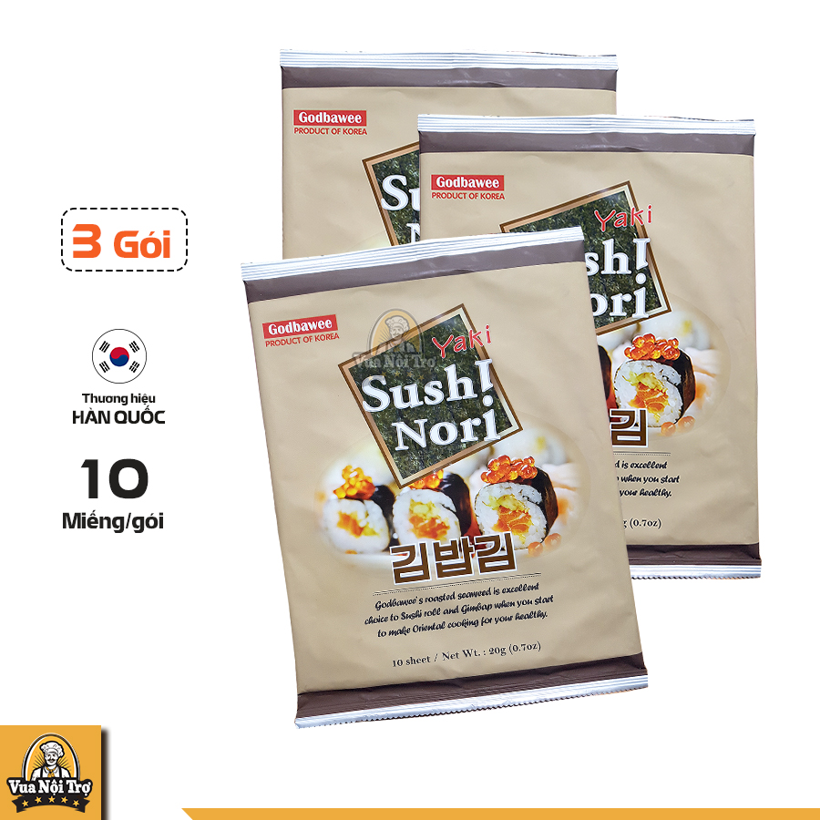 Combo 3 gói Rong biển miến cuộn cơm Yaki Sushi Nori Godbawee