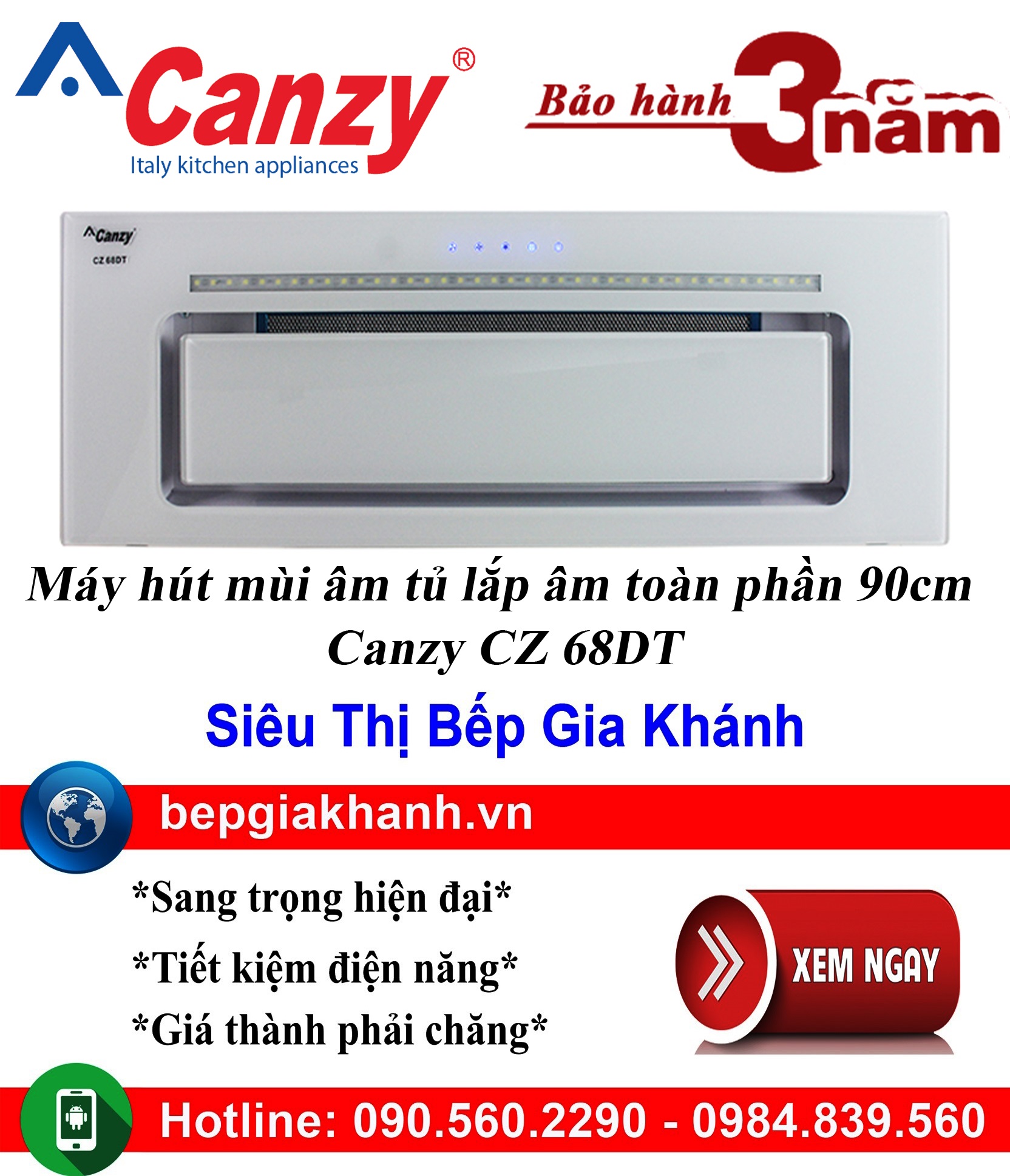[HCM]Máy hút mùi âm tủ toàn phần 90cm Canzy CZ 68DT, máy hút mùi nhà bếp, máy hút mùi bếp, máy hút mùi kính cong, máy hút mùi canzy, máy hút mùi mini, máy hút mùi âm trần, máy hút mùi electrolux, may hut mui nha bep, may hut mui