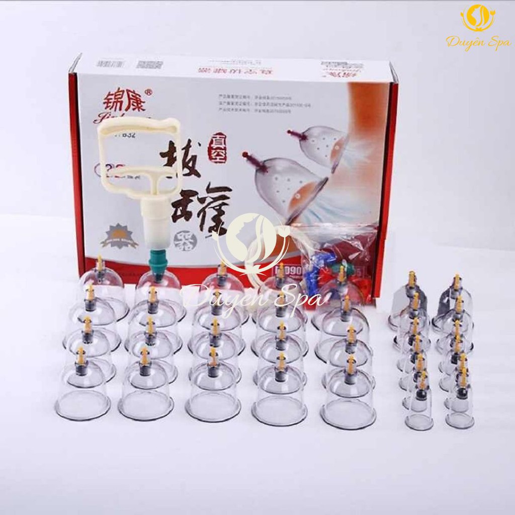 Giác hơi chân không, dụng cụ cạo gió giác hơi cầm tay - bộ giác hơi không dùng lửa 32 ống