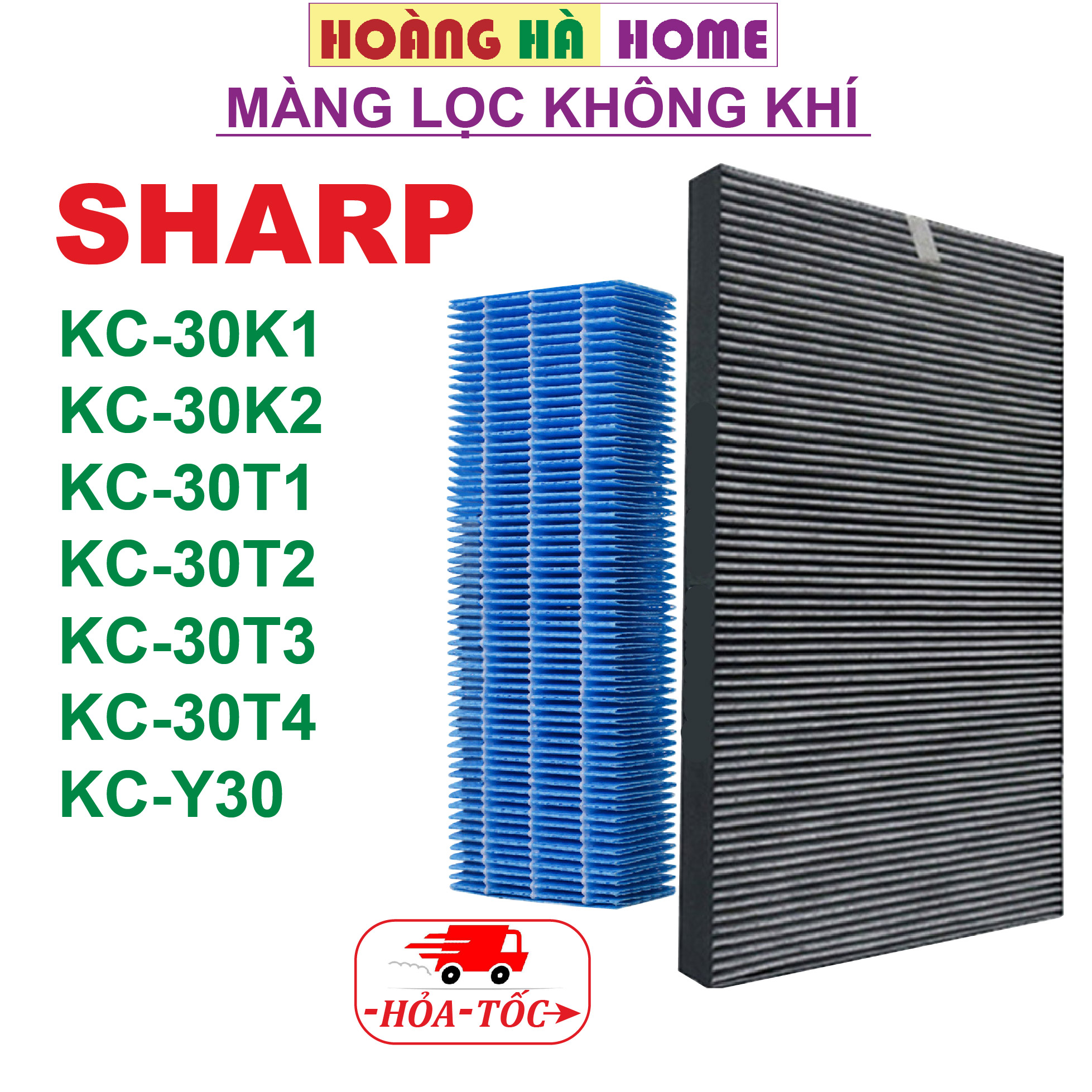 Màng lọc không khí sharp KC-30T KC-30K KC-Y30, Màng lọc hepa sharp màng lọc bù ẩm sharp, Tấm lọc không khí sharp