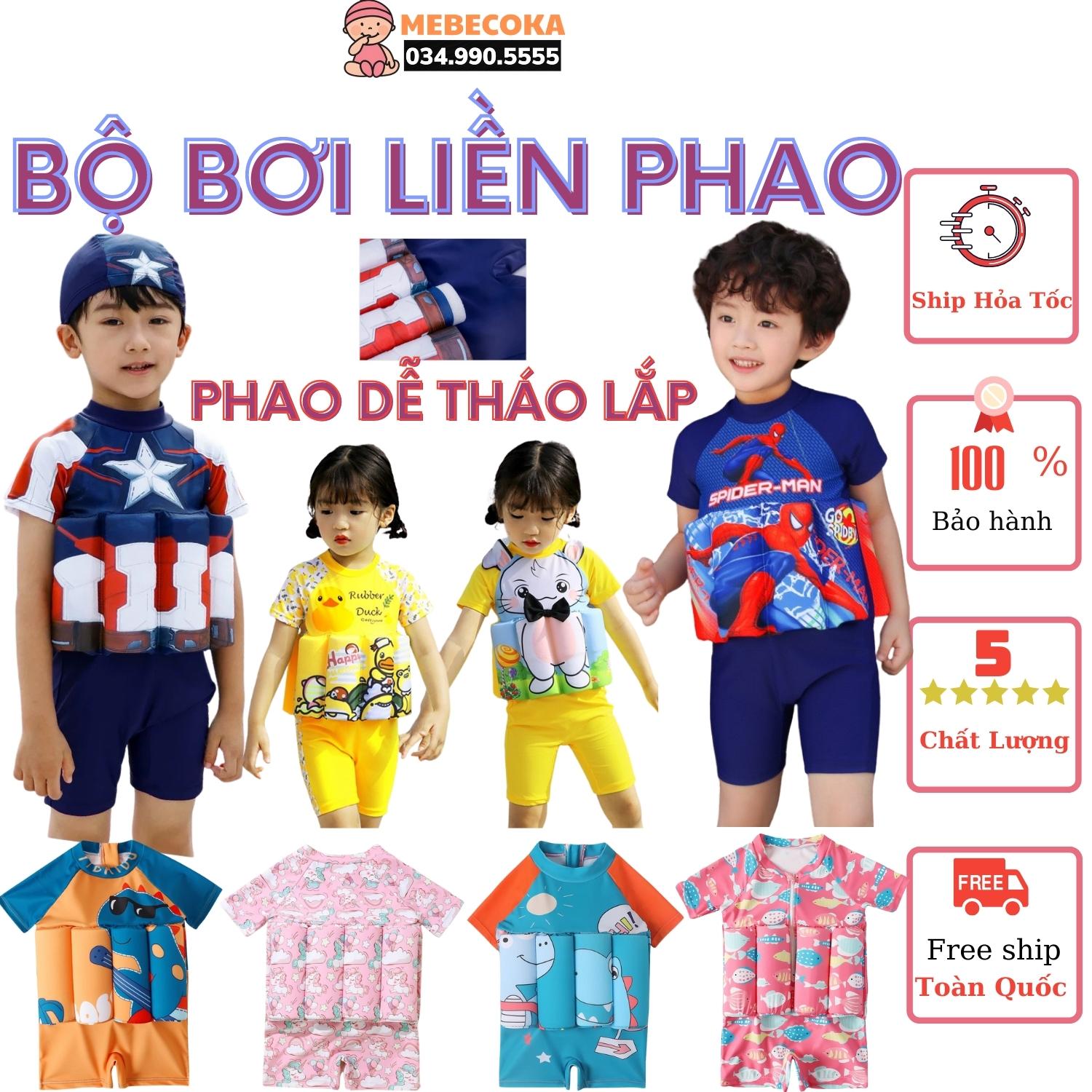Đồ bơi trẻ em ,áo bơi liền phao tự nổi , bộ liền có phao cho bé trai loại CAO CẤP chất LYCRA Hàn