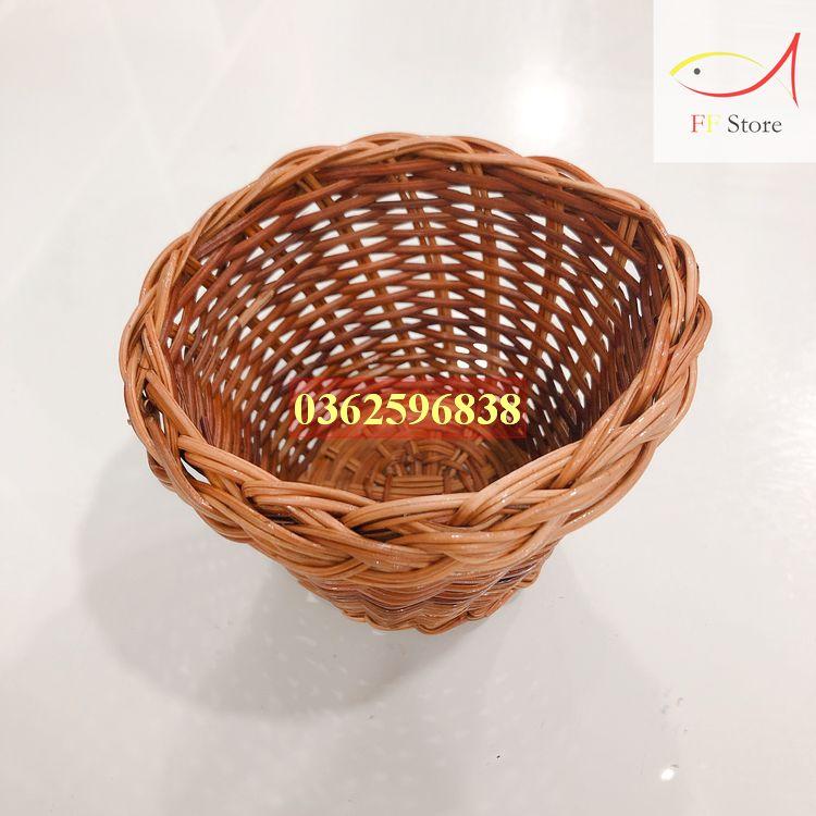 Cốc mây tế tròn đựng giấy, đồ dùng cá nhân, cắm hoa, trang trí nhà cửa , đường kính miệng cốc 10 cm, cao 8 cm