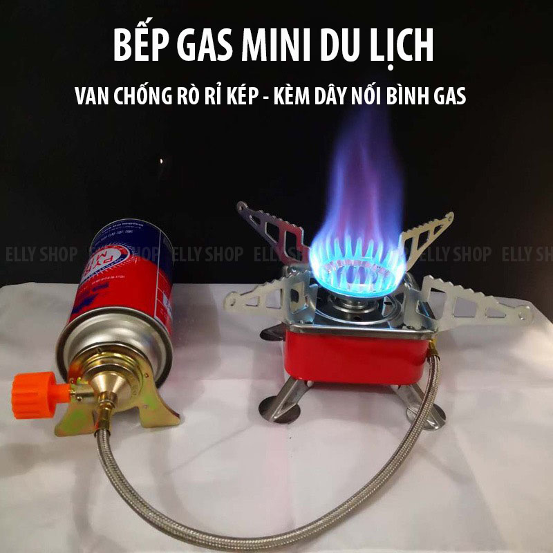 Bếp Ga Mini Du Lịch Dã Ngoại Gấp Gọn Kèm Dây Nối Bình Gas - Bếp Gas Đi Phượt Cắm Trại