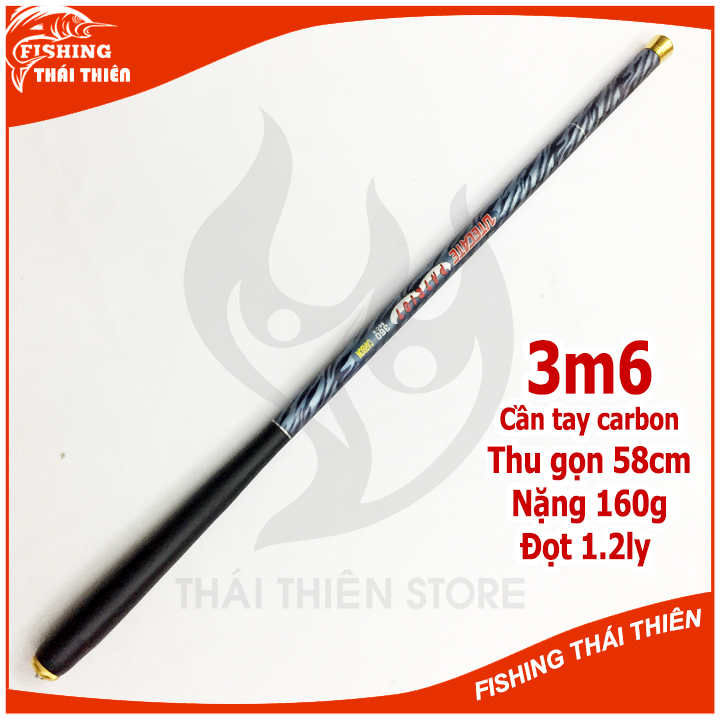 [HCM]Cần câu tay Carbon cao cấp Patriot 3.6m siêu bền