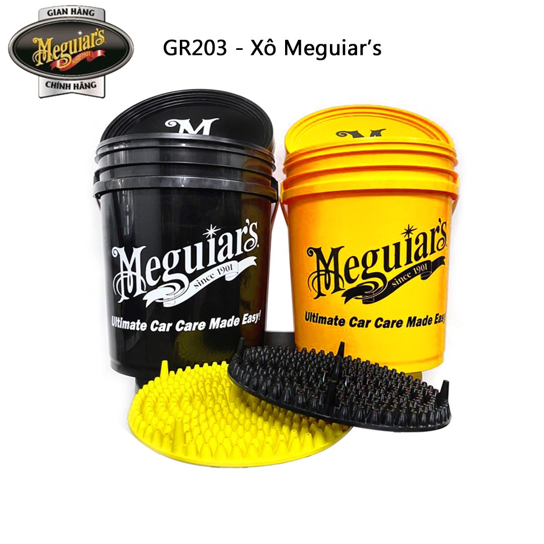 Meguiar's ,Xô chuyên dụng rửa xe có lưới lọc cát, đá có nắp 20L