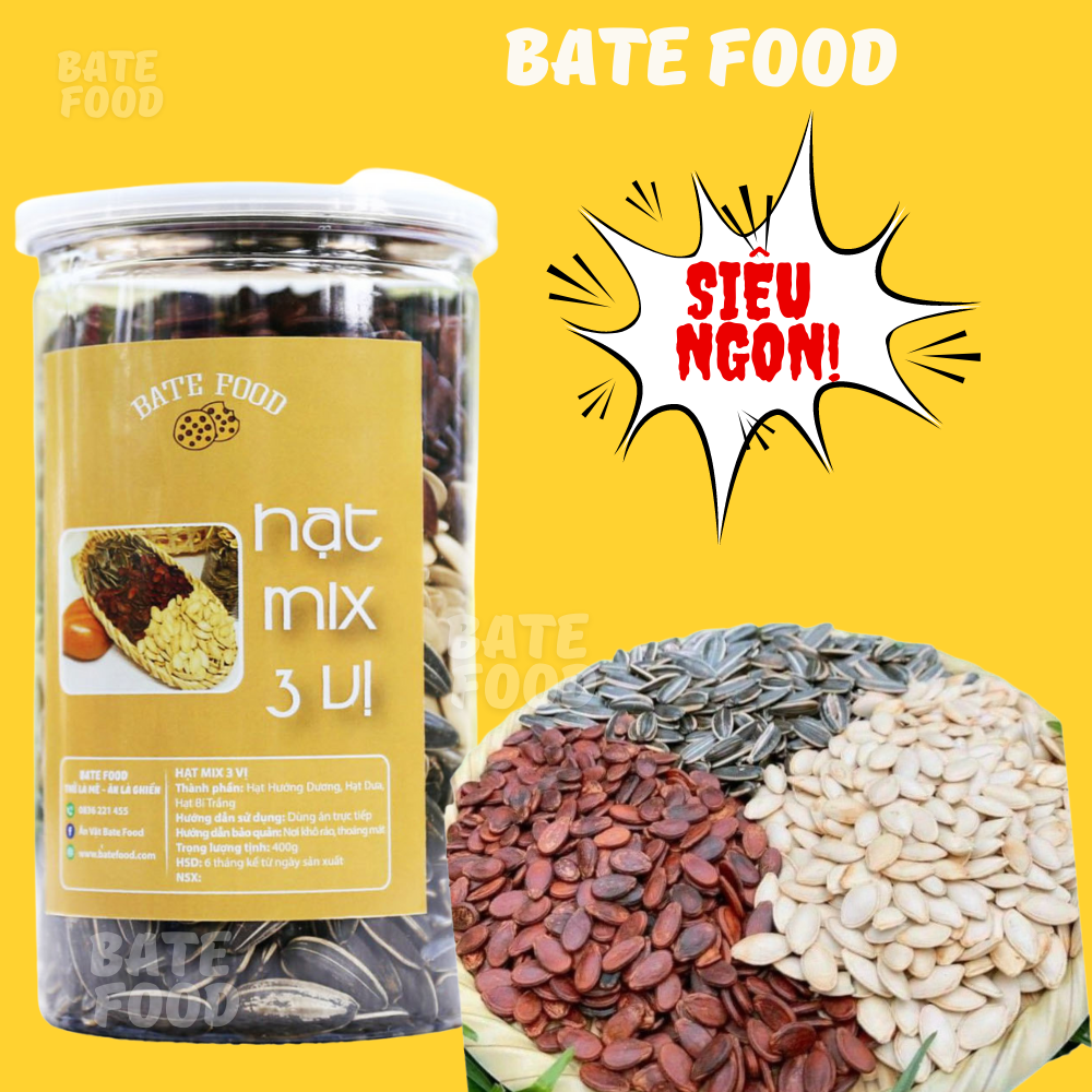 Hạt 3 vị 400gr loại đặc biệt i batefood i ăn vặt ngon sài gòn