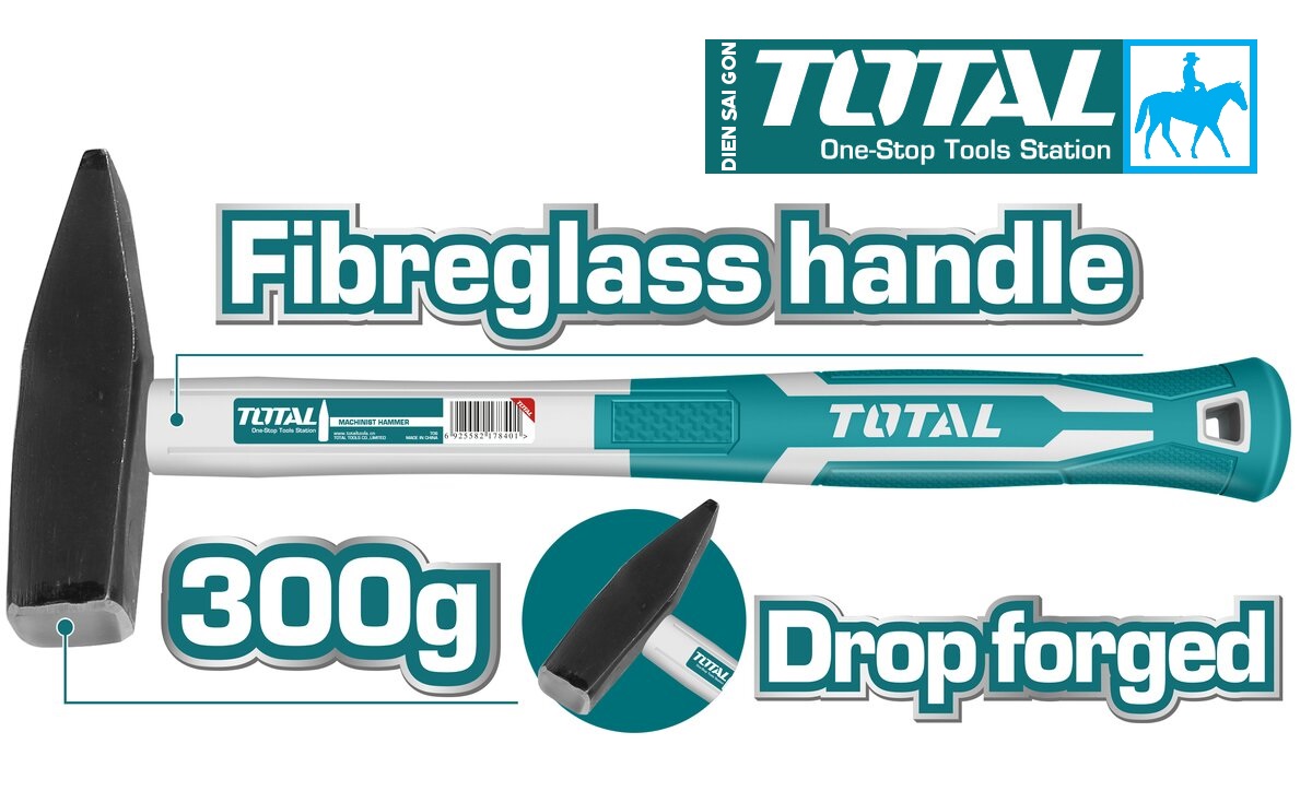 Búa thép cán nhựa đóng đinh cơ khí 300gr total tht713006 ingco hmh880300