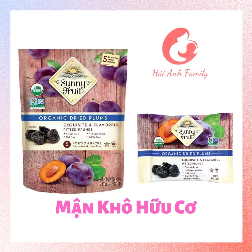 Mận khô hữu cơ sunny fruit - tách lẻ 30g