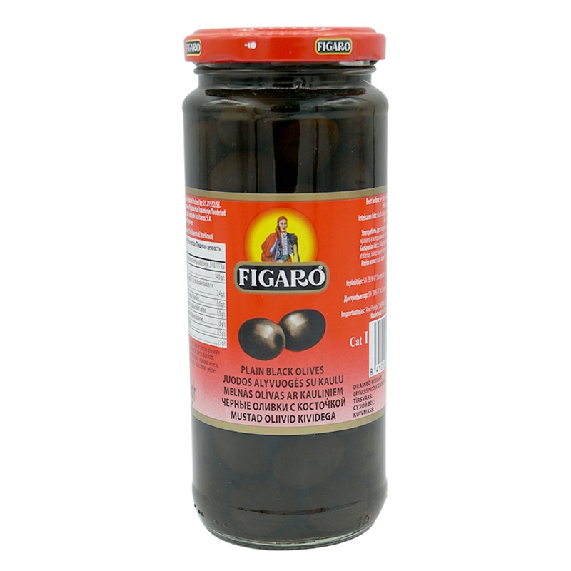 Trái Oliu đen Figaro Plain Black Olives 340g - nhập khẩu Tây Ban Nha
