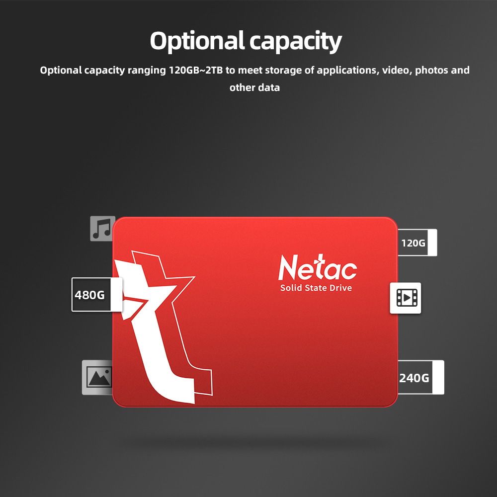 Netac SSD Ổ cứng SSD 240GB 128GB Ổ cứng 256GB Ổ cứng HDD 2.5 512GB 1TB 2TB SSD sa ta cho máy vi tính