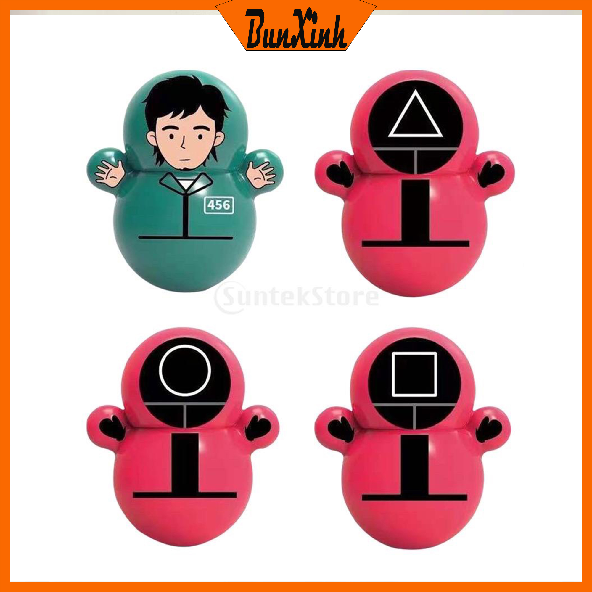 Đồ chơi lật đật mini, trò chơi con mực Squid game siêu dễ thương cho bé