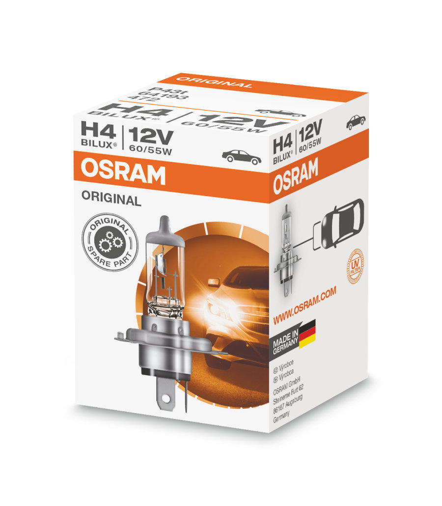 Bóng đèn halogen osram h4-12v-55w màu trắng chính hãng