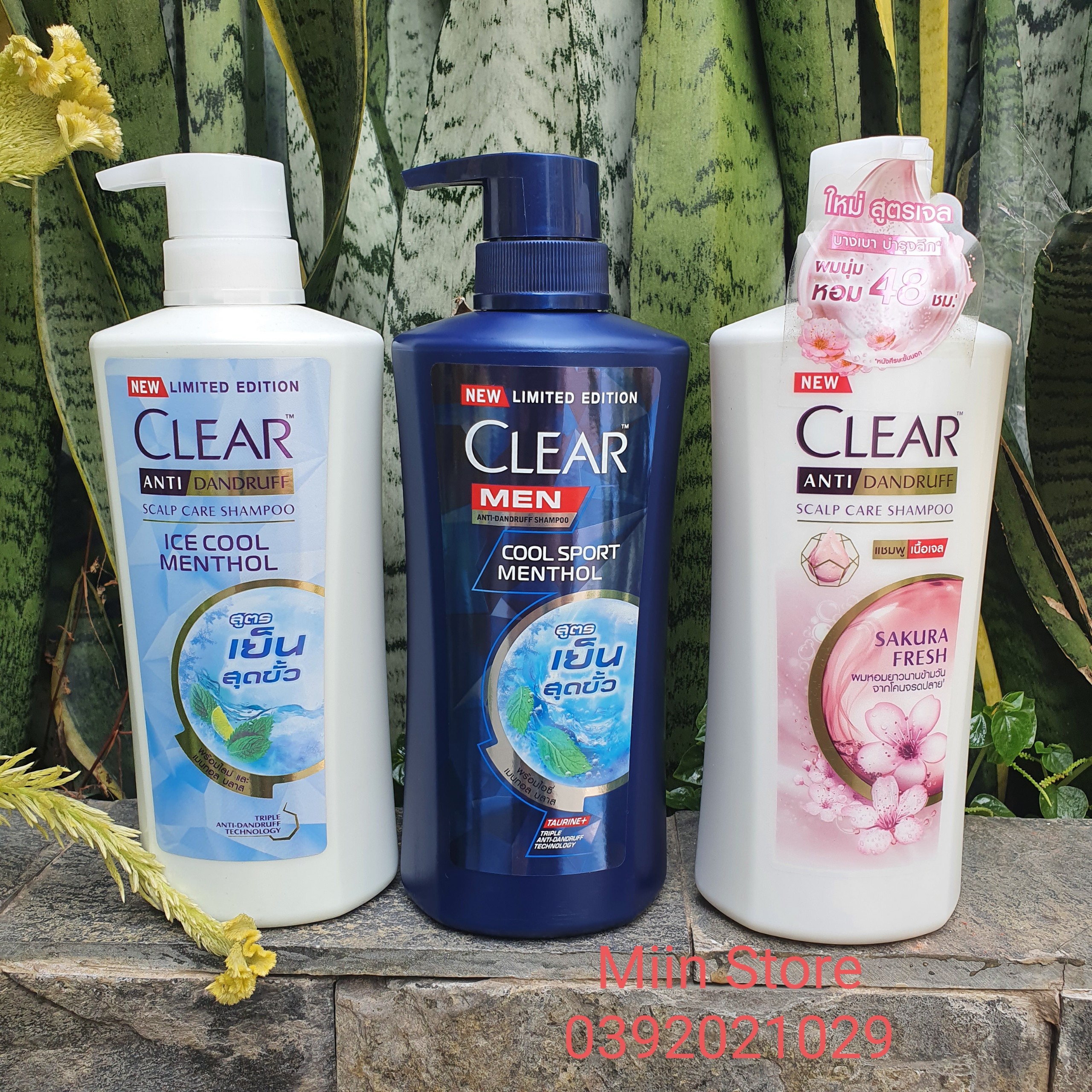 Dầu gội clear hoa anh đào 400ml thái lan, clear bạc hà 400ml, clear men 410ml