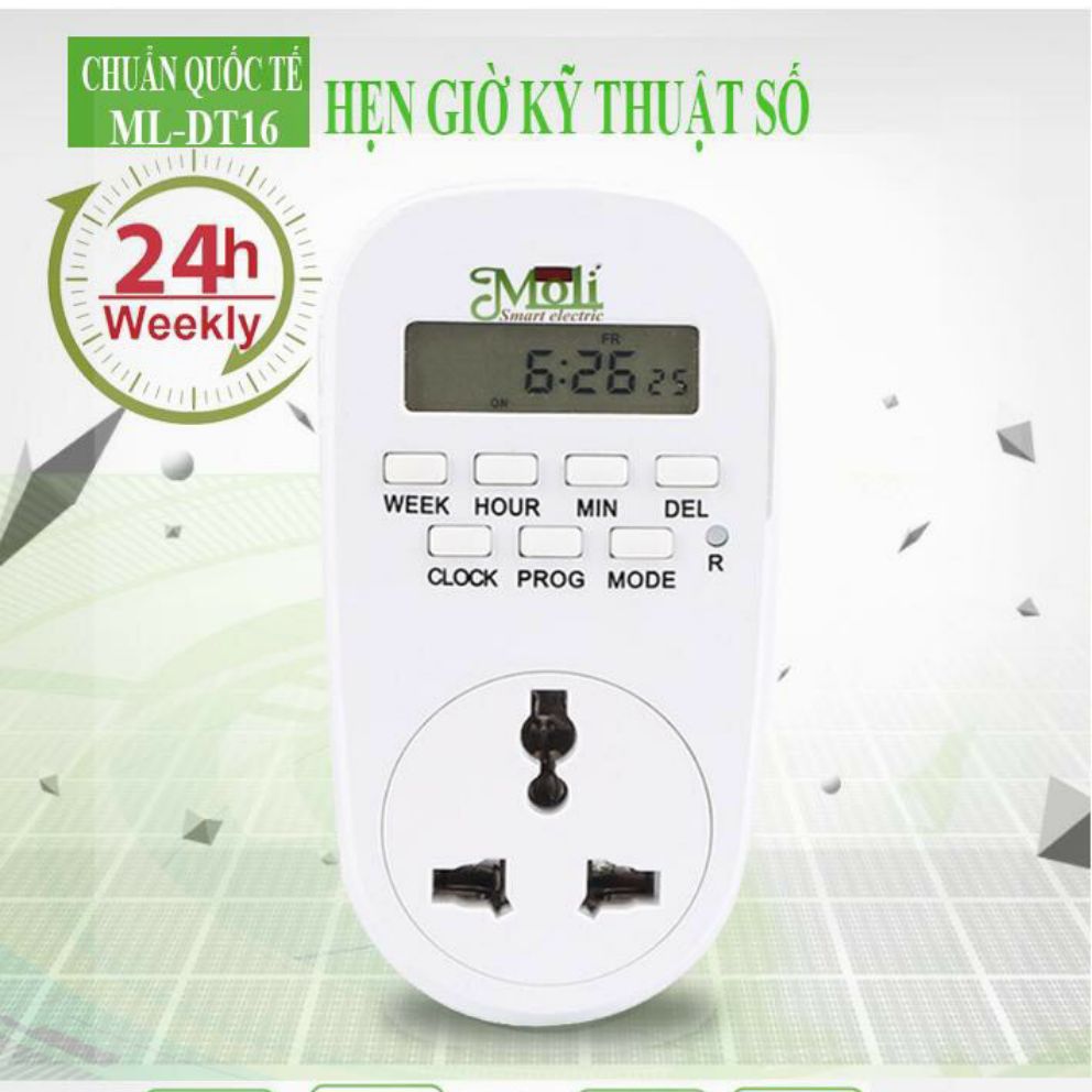 Ổ cắm hẹn giờ điện tử chuẩn châu âu