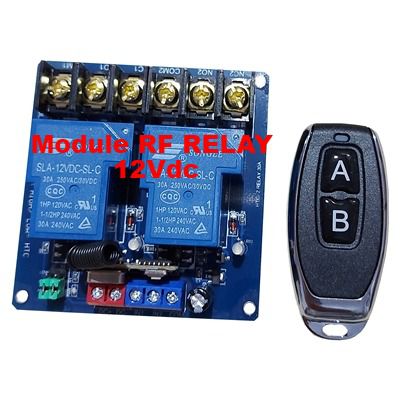 Bộ điều khiển remote rf 433mhz 2 nút 30a 12vdc htc