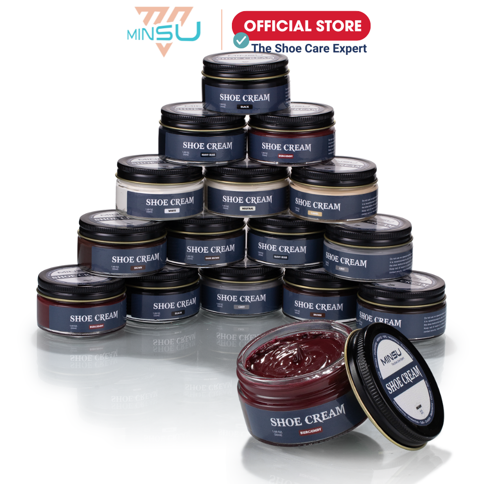 Xi Kem Đánh Giày MINSU Shoe Cream M7948 Giúp Phục Hồi Màu, Đánh Bóng, Dưỡng và Bảo Vệ Cho Giày, Đồ Da, Ghế Sofa, Nội Thất.