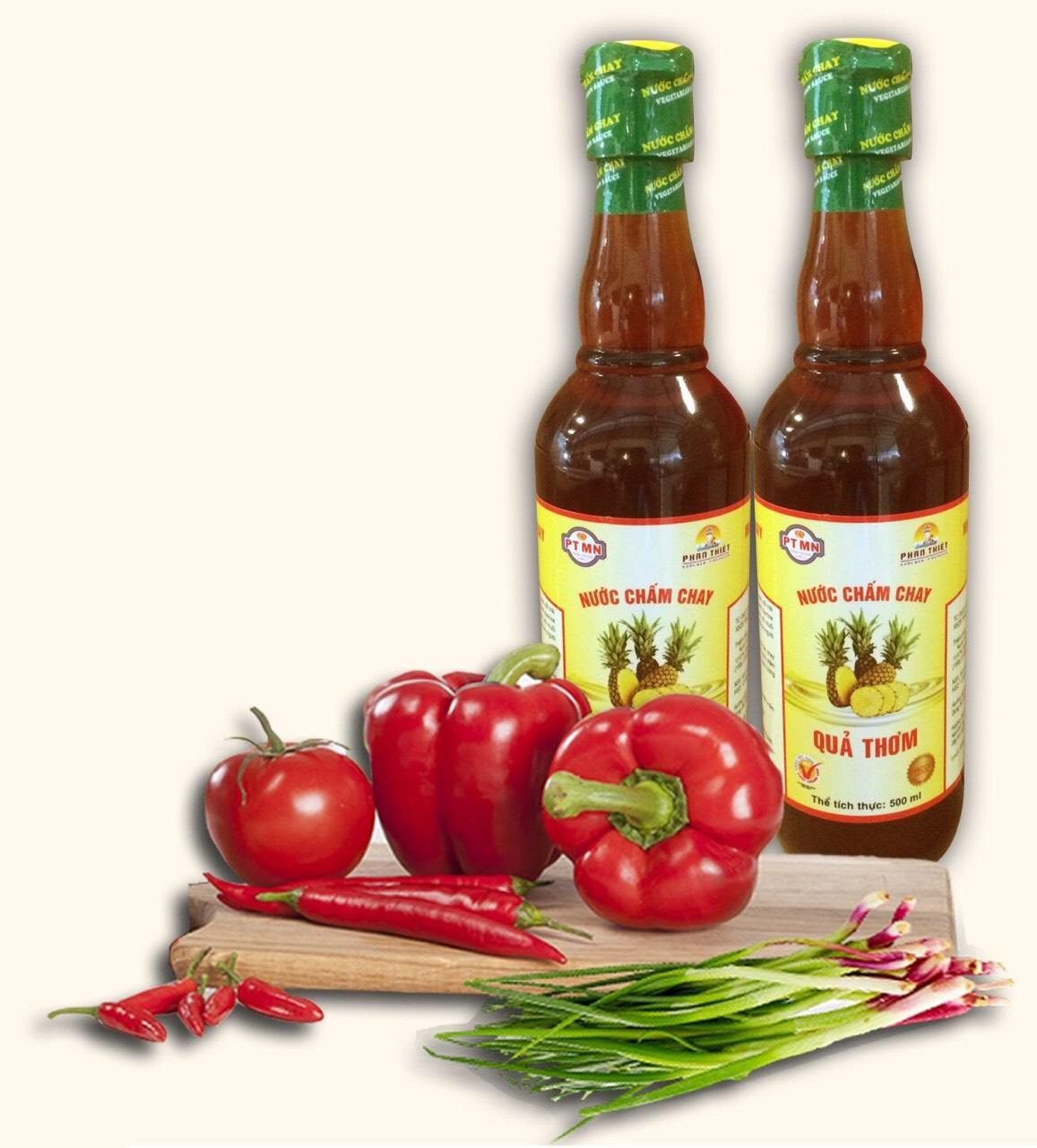 Nước chấm chay quả thơm Phan Thiết Mũi Né chai thủy tinh 500ml