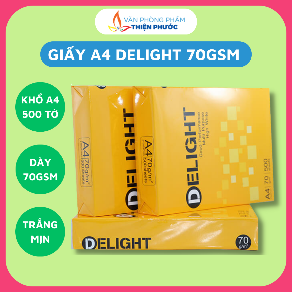 Giấy a4 delight 70gsm 500 tờ sukado