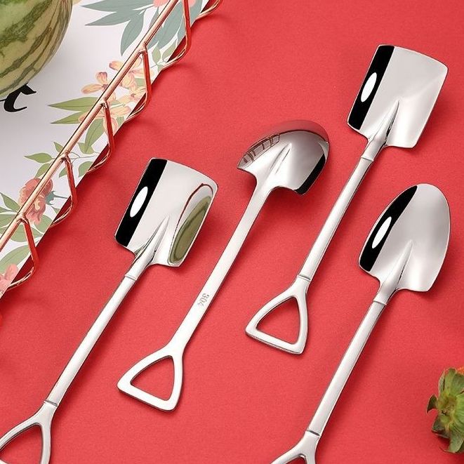 Bộ 4 chiếc thìa cafe hình xẻng, inox 304 kt: 15.5x3.3cm