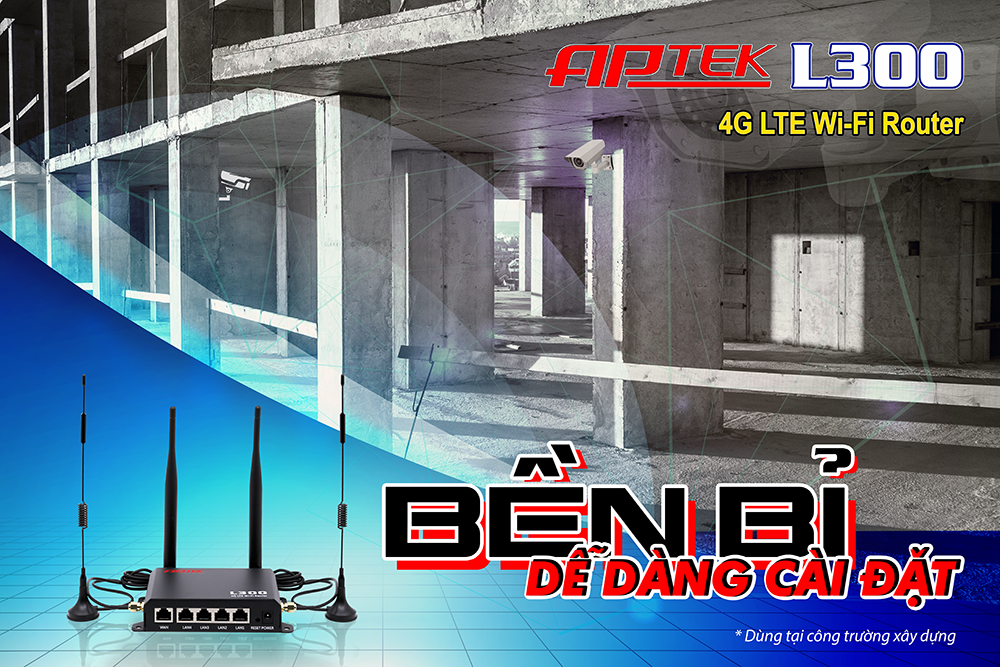 Bộ phát Wifi không dây 4G APTEK L300 | Wifi Chuyên dụng - 2 Antena Bộ phát Wifi không dây 4G APTEK L300 | Wifi Chuyên dụng - 2 Antena