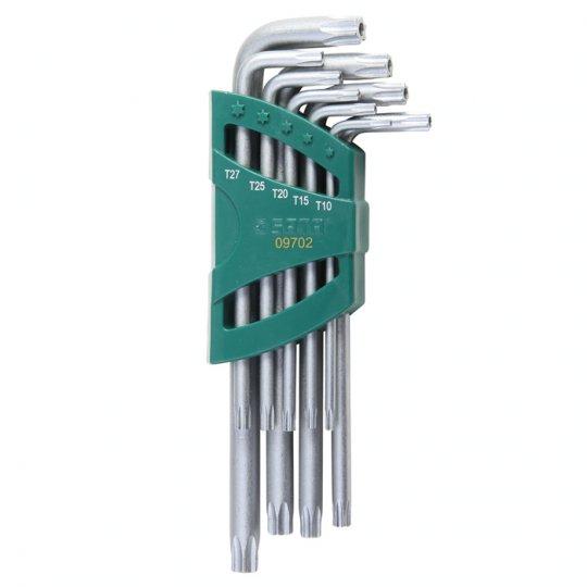 Bộ lục giác sao loại dài 9 chi tiết quy cách: t10 t15 t20 t25 t27 t30 t40 t45 t50 chất liệu: thép crom 09702 sata
