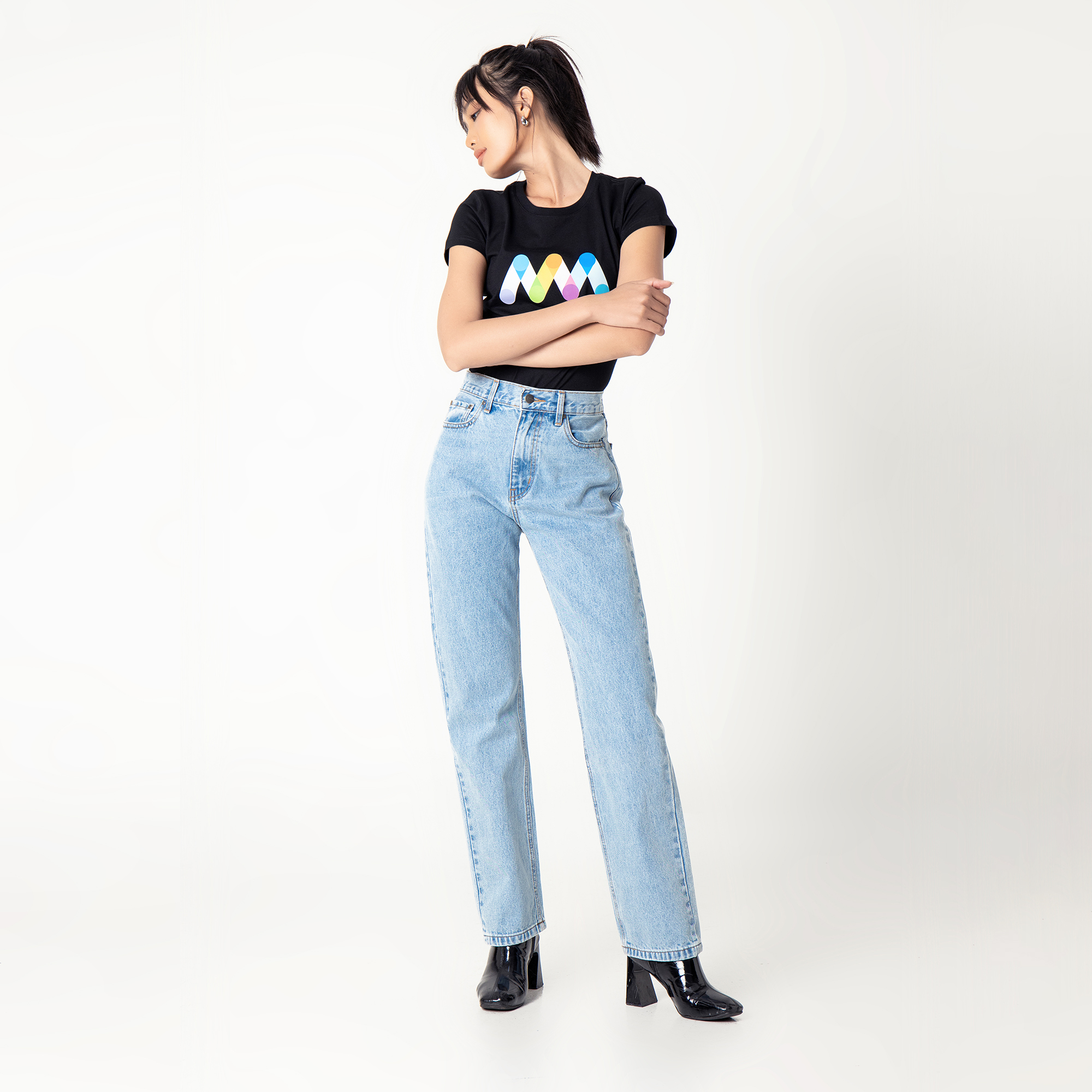 Nhập mã lazsocialbau12 giảm 12% quần jeans nữ ống đứng slim fit lưng cao aaa jeans