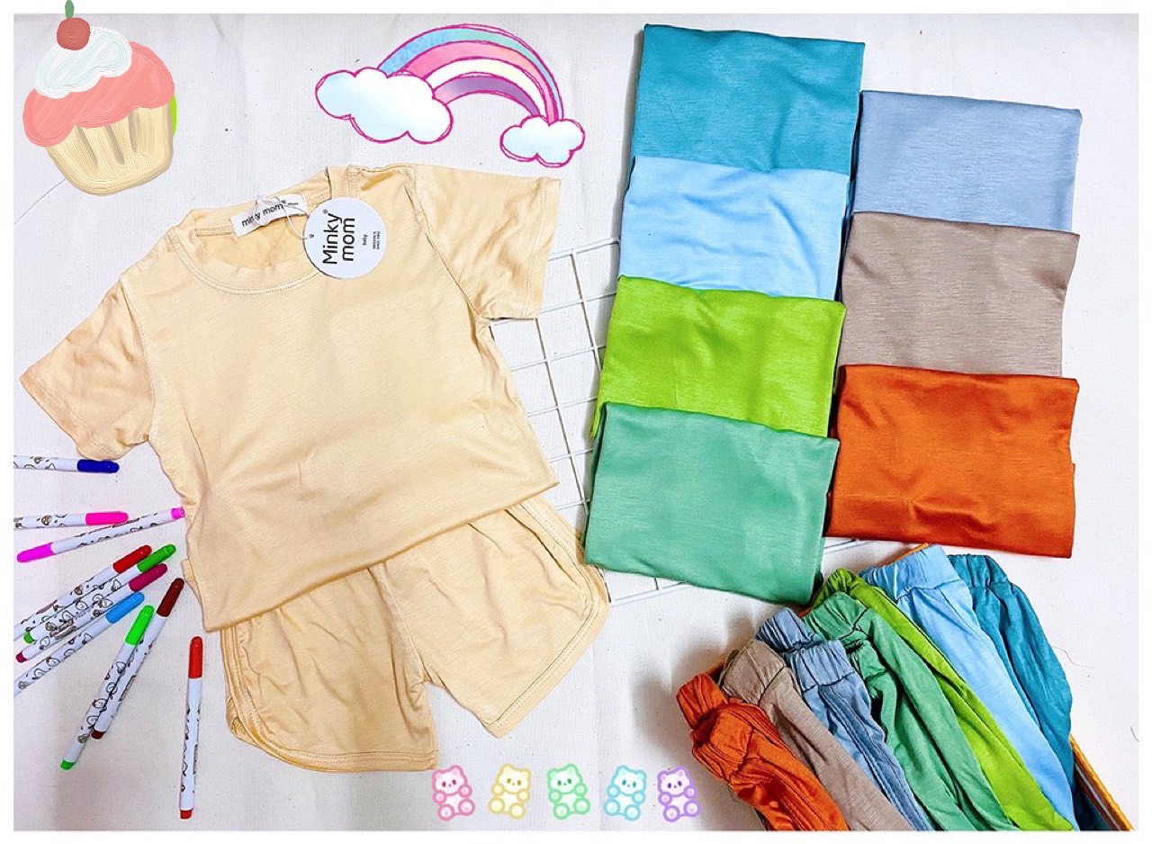 HCM MINKY MOM HÀNG CHÍNH HÃNG - Bộ thun lạnh cộc tay trẻ em nhiều màu cho bé trai bé gái từ 8-28kg