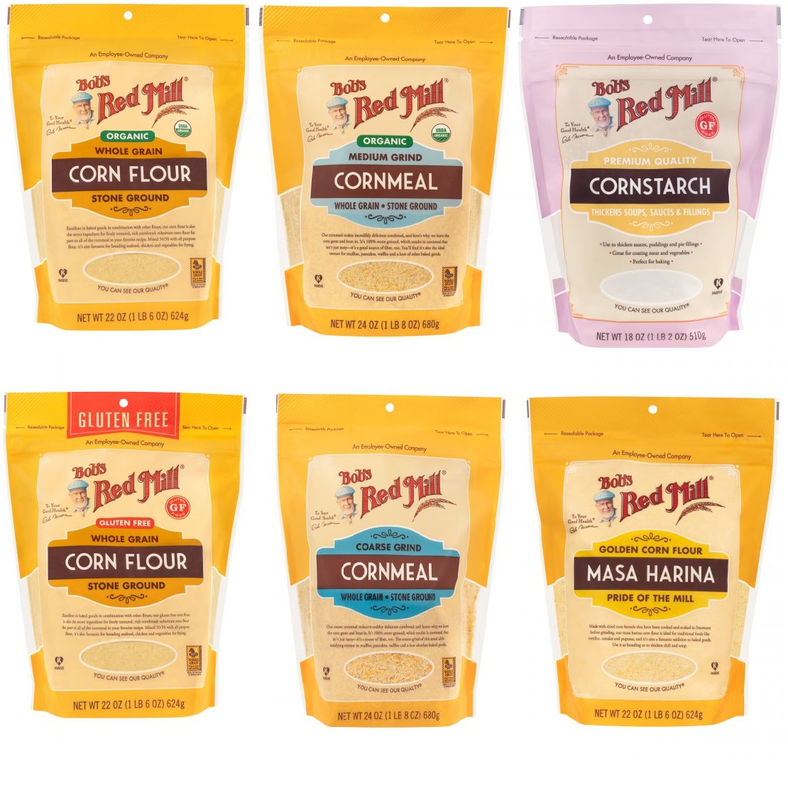 Bột bắp hữu cơ thô/tinh bob's red mill @hàng-mỹ organic-corn-flour-cornmeal-cornstarch