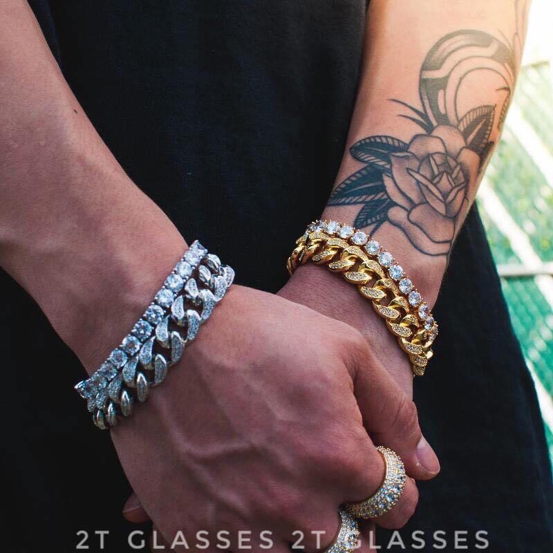 [Nhập Lazsohot2 - Giảm 40k/199k]Vòng Tay Cuban Unisex Diamond - Hàng Siêu Cấp