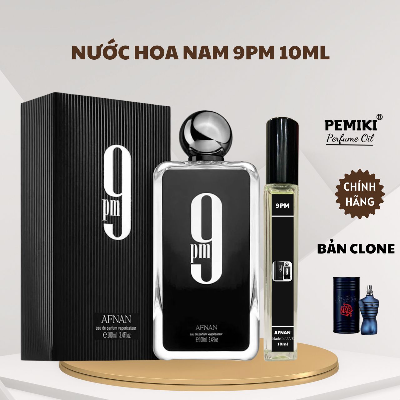 Nước hoa nam AFNAN 9PM 10ml EDP nước hoa dubai nam tính, lịch lãm - PEMIKI Perfume
