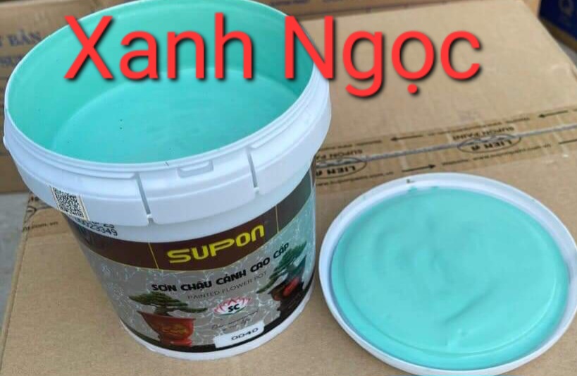 [Hộp 1kg]Sơn màu Xanh Ngọc SUPON hệ bóng ngoại thất