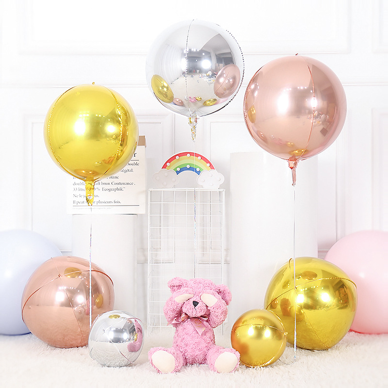 Bóng tròn 4D tráng nhôm đẹp lạ trang trí sinh nhật sinh nhật, bóng trang trí sinh nhật Fubao Store