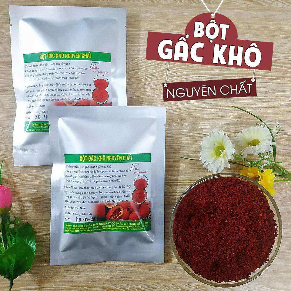 Bột Gấc Khô 200g Nguyên Chất chuyên dùng nấu xôi gấc đỏ và Tạo Màu Thực Phẩm cho các loại bánh kẹo, đồ uống, thạch rau câu. mứt dừa, bánh trôi, nấu xôi