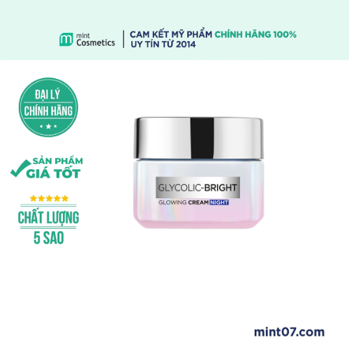 Kem Dưỡng Da Mờ Thâm Nám Ban Đêm L'Oreal Glycolic Bright Glowing Cream Night 50ml