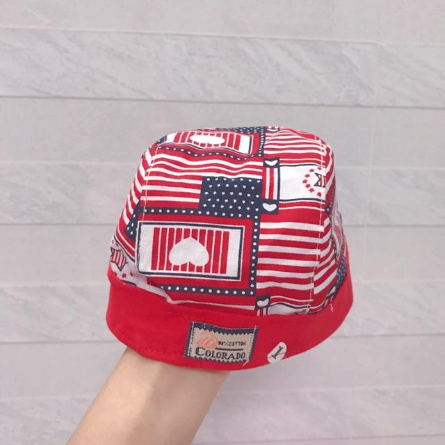 [HCM]Nón cờ mỹ thắc nơ sau vải mềm cho bé yêu từ sơ sinh đến 1 tuổi cực yêu