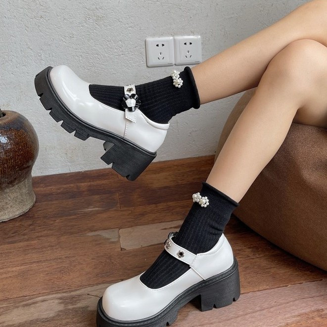 Giày búp bê lolita nữ cài quai đế cao gót