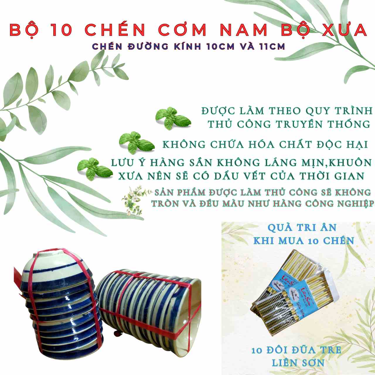 Bộ 10c chén cơm nam bộ xưa