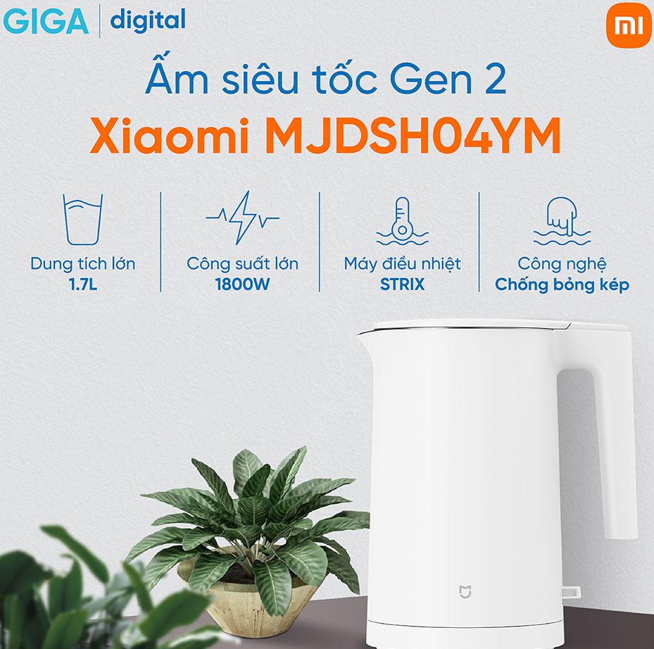    Hỏa tốc HN - HCM     Ấm siêu tốc Mijia Bình đun siêu tốc gen 2 Xiaomi Mijia 1.7L MJDSH04YM 