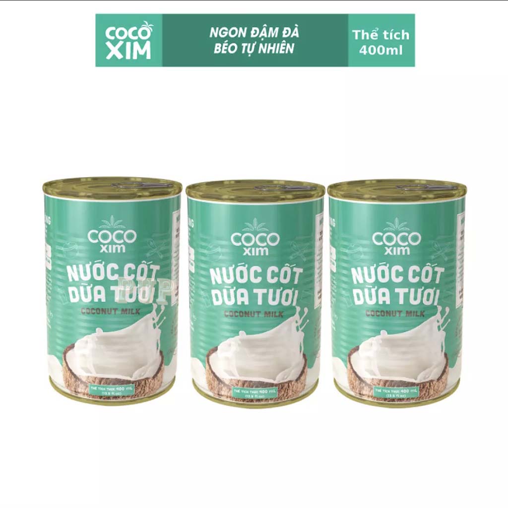 3 lon nước cốt dừa tươi coconut milk cocoxim 400ml -pupstore