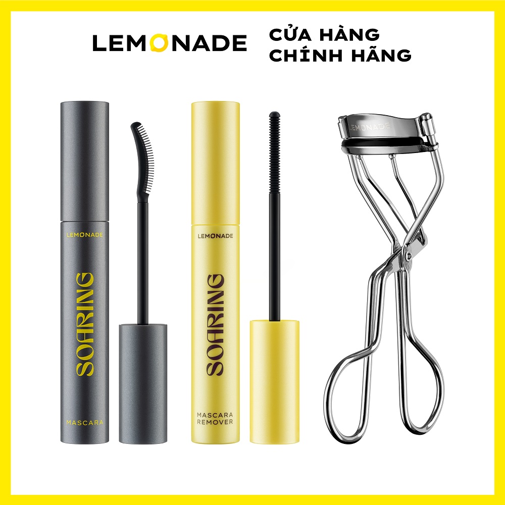 Combo trọn bộ Lemonade Soaring Mascara gồm 01 Soaring Mascara 6ml, 01 Mascara Remover 6ml và 01 Kẹp mi cong lâu 22g