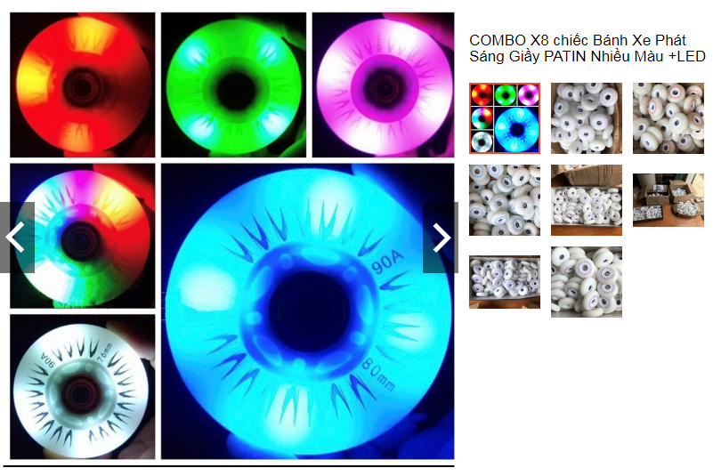 Bánh xe giày patin có đèn phát sáng