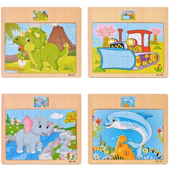 Tranh ghép giáo dục Tranh puzzle gỗ ghép 12 mảnh kèm hình có chọn mẫu dành cho trẻ từ 2-5 tuổi 2