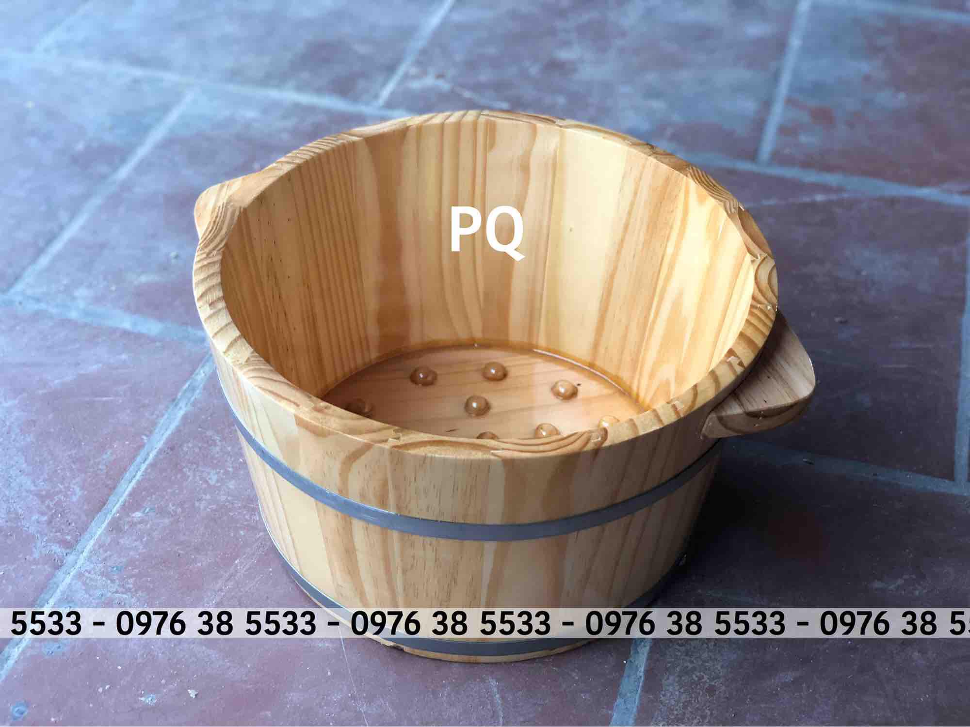 Chậu gỗ ngâm chân có hạt massa